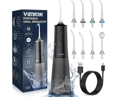 Vimmk belaidis burnos irigatorius 300 ml, 5 režimai, 8 antgaliai, IPX7, Y208