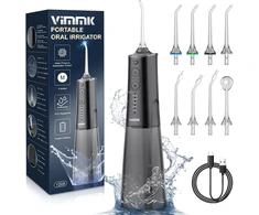 Vimmk belaidis burnos irigatorius, 5 režimai, 8 antgaliai, USB-C, 300 ml, Y208