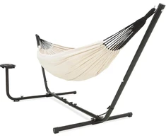 VITA5 dvigubas medvilninis hamakas su plieniniu rėmu, 210 x 140 cm, 205 kg