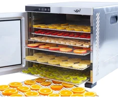 Vita5 maisto džiovyklė su 10 nerūdijančio plieno padėklų, 1000 W, termostatu, 5356712
