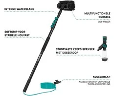 VONROC teleskopinis plovimo šepetys su muilo dozatoriumi ir 6 m žarna, ilgis 1,3–4,6 m TB503XX_DE