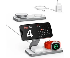 Voomy belaidė įkrovimo stotelė 3 viename, 15 W, Qi, USB-C, W3S