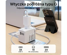 Voomy kelioninis kištukų adapteris daugiau nei 170 šalių su 3 USB-C ir 2 USB-A 8720153812849