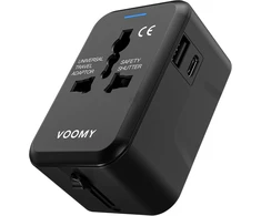 Voomy universalus kelioninis adapteris 150+ šalių su 2 USB jungtimis 8720153812153