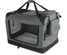 VOUNOT sulankstomas transportavimo krepšys šunims ir katėms M 60 × 44 × 44 cm, pilkas