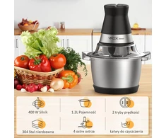 Vpcok Direct elektrinis virtuvinis smulkintuvas 1,2 l talpa 400 W nerūdijančio plieno DE5666