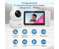 VTech elektroninė vaizdo auklė su 5 col. ekranu, Wi-Fi ir naktiniu matymu VM924