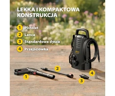 Wagner aukšto slėgio plovimo įrenginys Aquastorm Compact, 3 m žarna, lengva konstrukcija