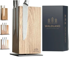 Waldland 360° magnetinis ąžuolinis peilių laikiklis-blokas, besisukantis, 8–12 peilių talpa