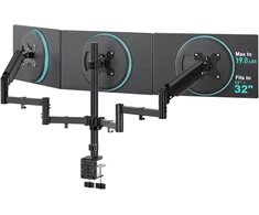 WALI trigubas stalinis monitorių laikiklis iki 27 colių, VESA 75 × 75/100 × 100 mm, GSDM003
