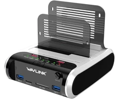 WAVLINK dviejų lizdų SATA HDD ir SSD dokavimo stotelė su USB 3.0 ir klonavimu RC-ST336A-EU