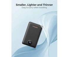 WeeFancy išorinis akumuliatorius 10000 mAh, 22,5 W, PD, QC, su integruotais laidais, WF103C