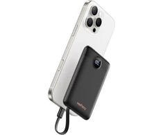 WeeFancy išorinis akumuliatorius 10000 mAh, 22,5 W, PD, QC, su integruotais laidais, WF103C