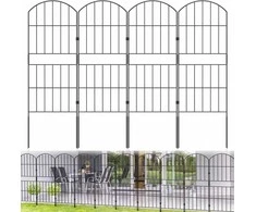 WELDUN sodo tvora metalinė, 10 panelių, 310 cm x 85 cm aukščio, juoda, segmentinis barjeras gyvūnams