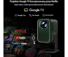 WEMAX išmanusis LED projektorius 1080p su Google TV, 320 ISO lm ir 4K dekodavimu VP02
