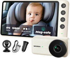 WEMOH automobilinė kūdikio stebėjimo kamera su 5 colių IPS 1080p ekranu MAA003-WE