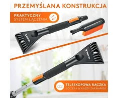 WERKTAL teleskopinis automobilinis ledo grandiklis su sniego šluota WER-EK1000-01