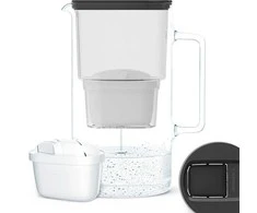 Wessper stiklinė vandens karafė su filtru, 3L, karščiui atsparus stiklas, juoda, WES201-BK-S