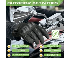 WESTWOOD FOX moteriškos ir vyriškos moto pirštinės su kietais pirštais ir lietimui jautriu ekranu, juodos, 2XLarge