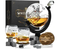 Whisiskey viskio grafinas gaublio formos 900 ml su 2 stiklinėmis Explorer2