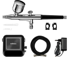 Wiltec aerografo kompresoriaus rinkinys su aerografu, 150 W, 2,8 bar, 0,3 mm, 65115
