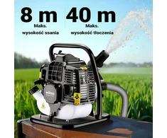 Wiltec benzininė dviejų taktų vandens pompa 1,45 kW, 15 m³/h, 8 m, 65021