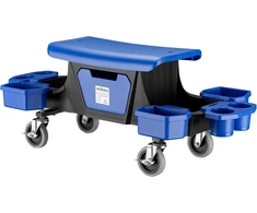 Wiltec dirbtuvių taburetė su stalčiumi ir 6 dėžutėmis, iki 150 kg, 99 x 47 x 39 cm, 65008