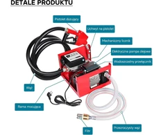 Wiltec dyzelino ir šildymo alyvos siurblys 750 W, 80 l/min su skaitikliu 50588