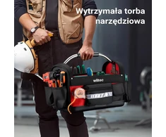 Wiltec įrankių krepšys su 29 kišenėmis, 1680D poliesteriu ir plastikiniu dugnu 65376
