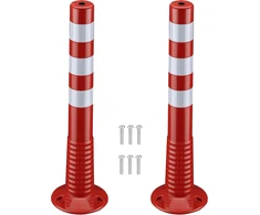 Wiltec lankstūs stovėjimo aikštelės stulpeliai iš PU, 75 cm, balti ir raudoni, 65193