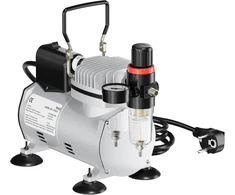 Wiltec membraninis aerografo kompresorius AF18-2, 4 bar, su manometru, 34203