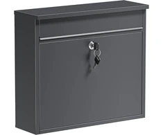 Wiltec pašto dėžutė V13 su raktu, antracito spalvos, 36 × 11,5 × 31,5 cm, modelis 60141