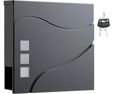 Wiltec pašto dėžutė V28 iš legiruoto plieno, 37 x 10,2 x 37 cm, antracito, 60564