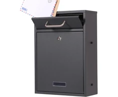 Wiltec pašto dėžutė V52 iš cinkuoto plieno su raktu užrakinama, antracito spalvos, 63302