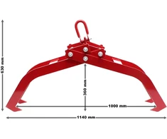 Wiltec rąstų kėlimo žnyplės su 4 spaustuvais, 850 mm atidarymu, 1500 kg, 51794