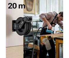 Wiltec slėginės žarnos ritė su 20 m 3/8 colio žarna, sieninė, modelis 65439