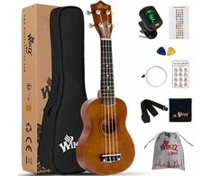 Winzz Sopraninės ukulelės rinkinys pradedantiesiems, rudas