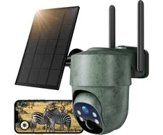 WOLFANG 4G LTE saulės energija maitinama lauko kamera su 2,5 K vaizdo transliacija ir 355° PTZ valdymu WT06