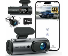WOLFANG 4K vaizdo registratorius su priekiniu ir galiniu vaizdu