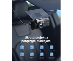 WOLFANG automobilinis vaizdo registratorius su priekine ir galine 4K/1080p kamera, Wi-Fi, WD05