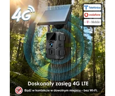 WOLFANG laukinės gamtos kamera 4G LTE 2K 48 MP su saulės skydeliu WT07-Pro-Juodas