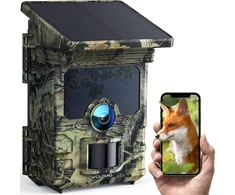 WOLFANG laukinės gamtos kamera 4K 68 MP su Wi-Fi, Bluetooth ir saulės maitinimu WT03