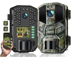 WOLFANG laukinės gamtos stebėjimo kamera 4K 64 MP su Wi-Fi ir Bluetooth WT05