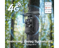WOLFANG laukinės gamtos stebėjimo kamera su 4G LTE, saulės skydeliu, 2,5K, modelis WT04