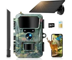WOLFANG laukinės gamtos stebėjimo kamera 4G LTE, 2 K vaizdo įrašymas, 5200 mAh baterija, IP66, WT07