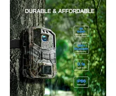 WOLFANG laukinės gamtos stebėjimo kamera 4K 64 MP su Wi-Fi ir Bluetooth WT05
