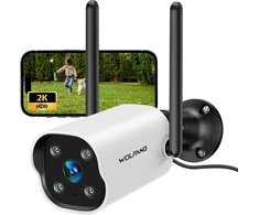 WOLFANG lauko saugumo kamera 2K su Wi-Fi, naktiniu matymu ir AI judesio aptikimu WS02