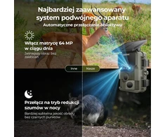 WOLFANG medžioklinė kamera 64 MP 4K su saulės energijos įkrovimu ir Wi-Fi WT09