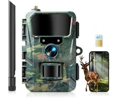 WOLFANG mobilioji laukinės gamtos kamera 4G LTE, 2K, 36 MP, super naktinis matymas, WT07