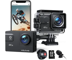 WOLFANG sportinė kamera 4K 60 FPS, 24 MP, Wi-Fi, atspari vandeniui iki 40 m GA300